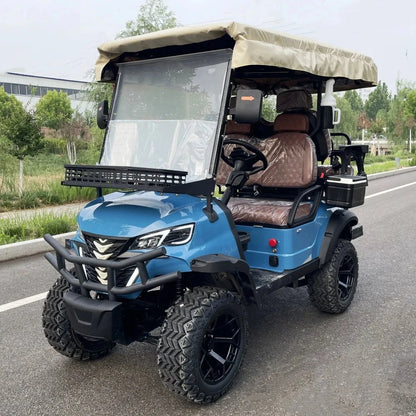 Electric Golf Cart Utility Vehicle 4 Wheels 48V 60V 72V Lithium Battery Off-Road Adult with Rain Cover Golf Buggy Cart Good Vibrations