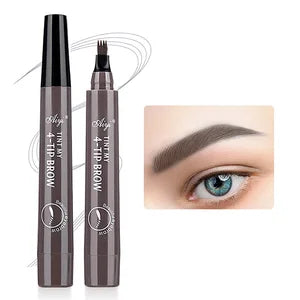 Waterproof Eyebrow Pencil, Quad Eyebrow Pencil, Natural Brow Makeup Long-Lasting Non-Fade Liquid Water Eyebrow Pencil (5 Colors) Good Vibrations