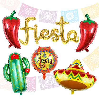 2025 Fiesta Party Decoration Balloons Mexican Fiesta Party Decorations Taco Luau Decorations Birthday Party Supplies Home Decor Good Vibrations