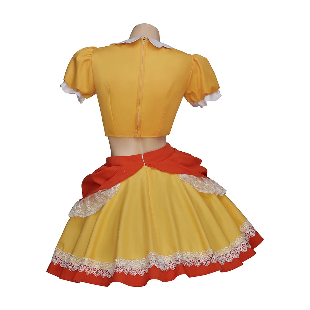 Halloween Party Princess Costume Fancy Dress Peach Sisters Daisy Sexy Dress Bowsette Tops Skirts Set Cosplay Good Vibrations