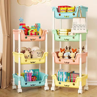 Toy Storage Trolley Children's Toy Storage Racks and Shelving Rotating Bookshelf Household Mobile Trolleyarrange Good Vibrations