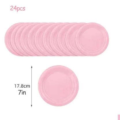 Light Pink Party Supplies Disposable Dinnerware Set Include Plates and Cups Napkins Tablecloth for Birthday Party Decorations Good Vibrations