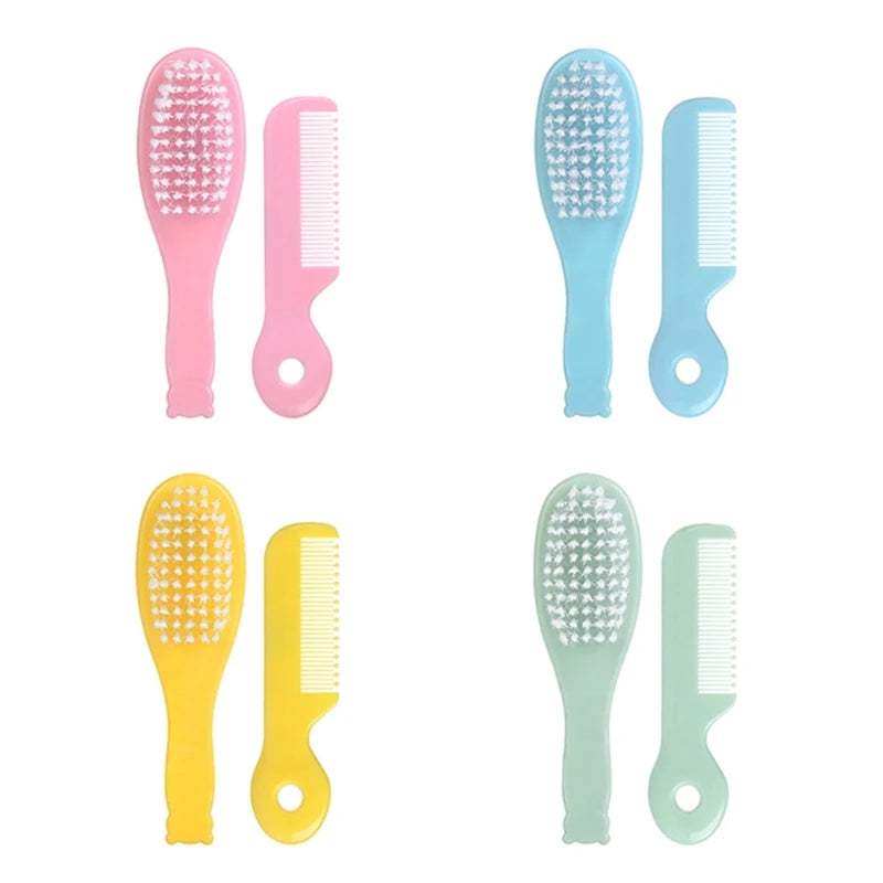 Baby Hair Brush & Comb Set Children Hair Brush Soft Nylon Bristle Cradle Caps Hair Brush for Toddler Infant  Massage Dropship Good Vibrations