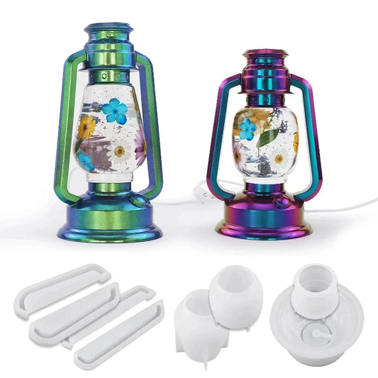 Crystal Resin Lamp DIY Mold Kit Creative Silicone for Handmade Night Lights Camping Oil Lamps Decorative Home Decor Crafts Good Vibrations