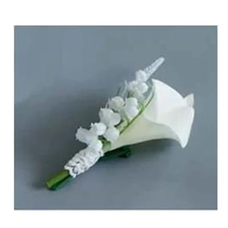 Calla lily corsage artificial corsage buttonhole men groom groomsmen corsage wedding accessories white corsage Good Vibrations