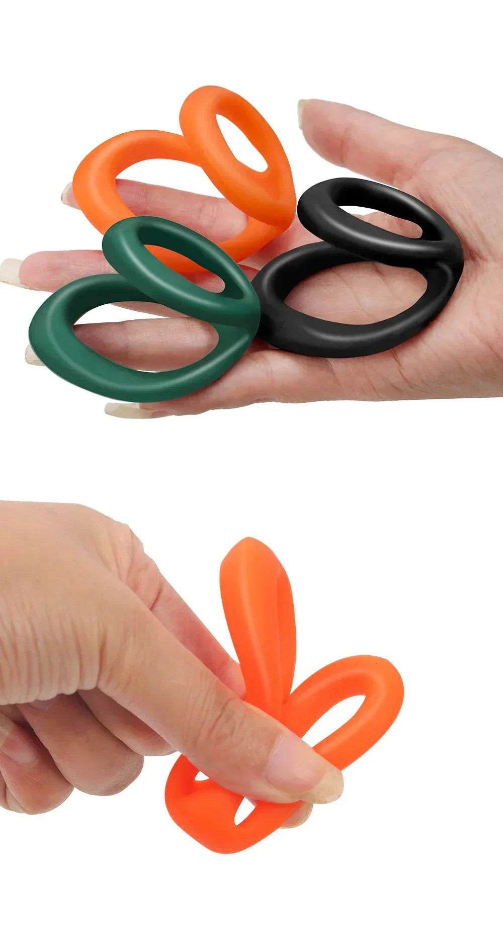Semen Lock Ring Male Masturbator in silicone for delay ejaculation.