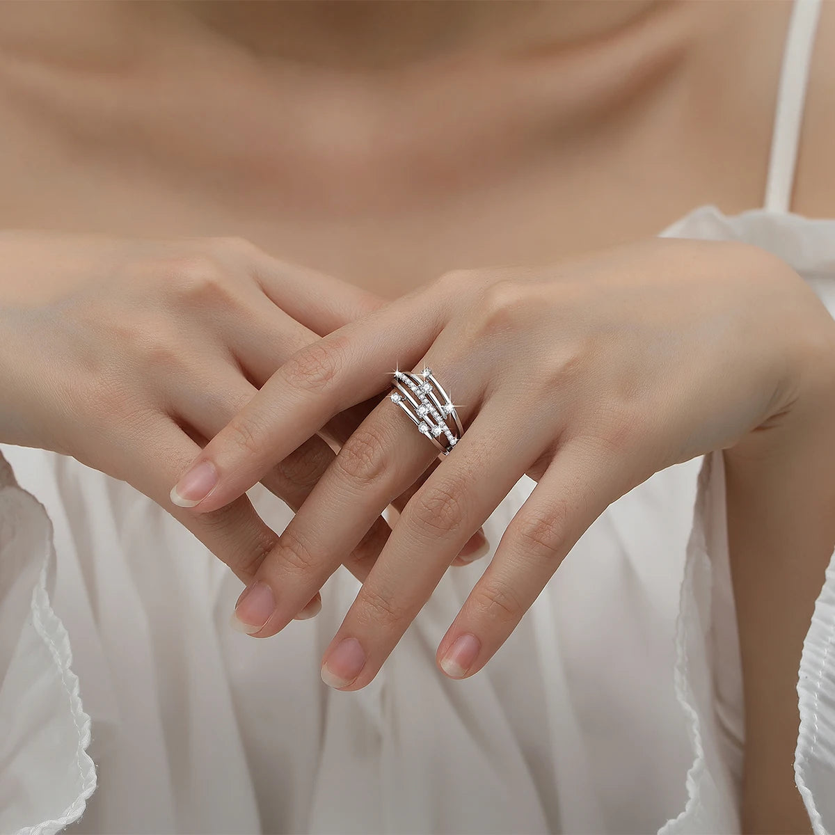 Szjinao Brand Trendy  Moissanite Ring Eternity Wedding Band Solid 925 Silver Rings For Women Jewelry Engagement Gift Dropship Good Vibrations
