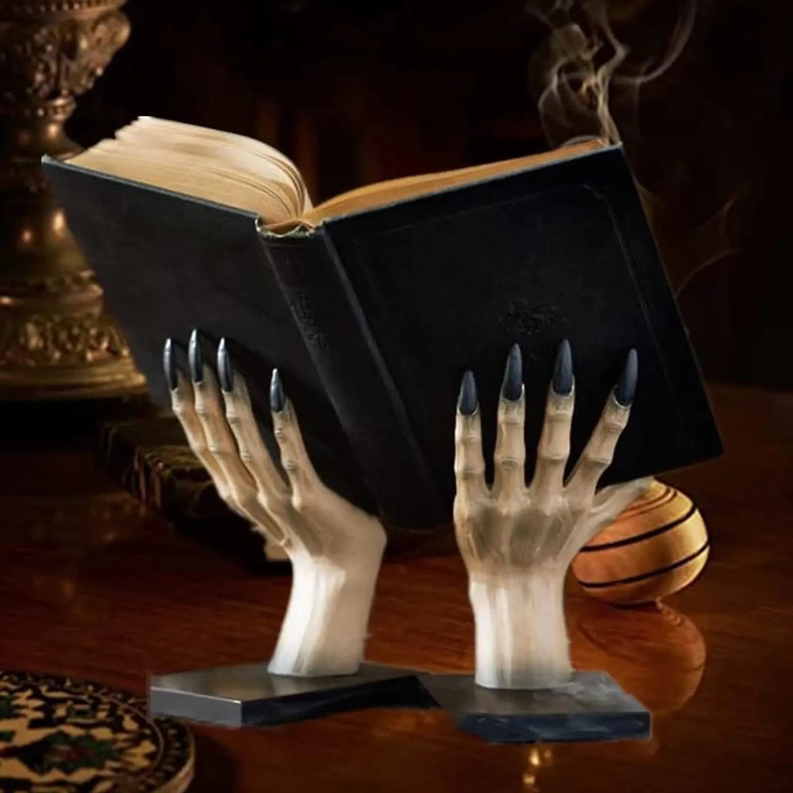 Halloween Bookends Decor Gothic Home Decor Bookends Shelves Unique Scary Monster Hand Book Ends Spooky Halloween Room Decor Good Vibrations