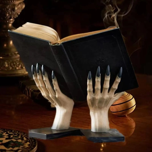 Halloween Bookends Decor Gothic Home Decor Bookends Shelves Unique Scary Monster Hand Book Ends Spooky Halloween Room Decor Good Vibrations