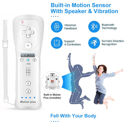 1 Set/2 Set Remote Controller with Nunchuck Controller for Wii Games Control for Wii Console Wireless Gamepad with Motion Plus Good Vibrations