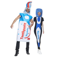Toothbrush and Toothpaste Costume Couple Costume Halloween for Men Women Funny Outfit Carnival Easter Purim Fancy Dress Good Vibrations