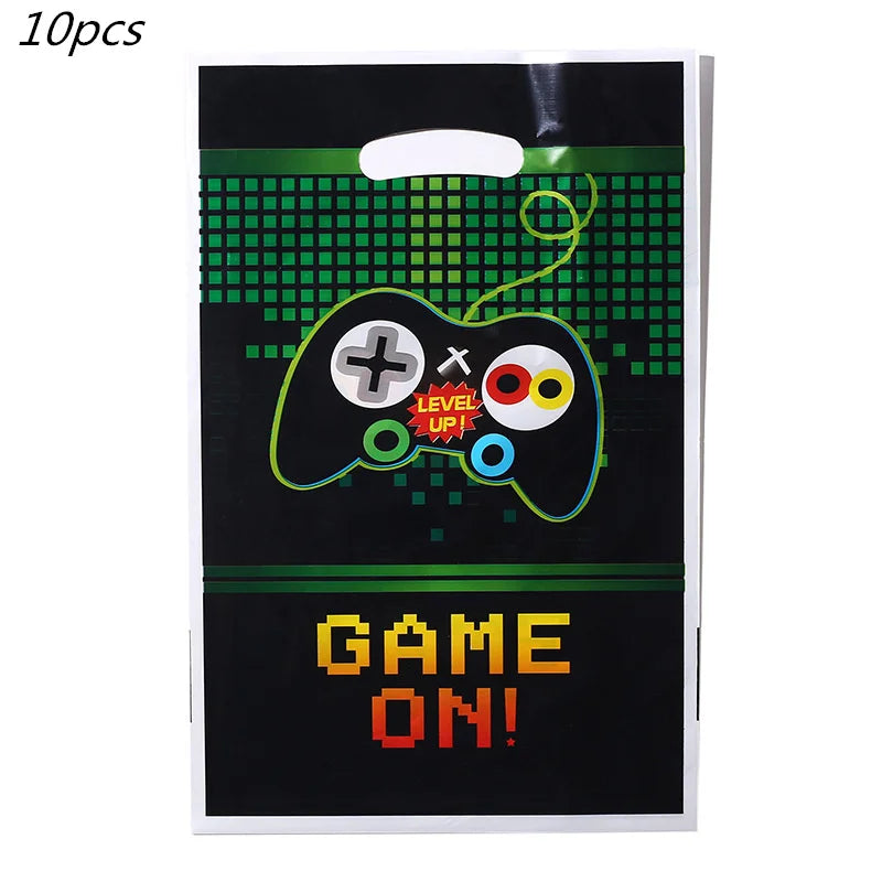 Video Game Party Supplies Set Birthday Decorations Happy Birthday Gaming Backdrop Game On Table Covers Gamer Banner Balloons Good Vibrations