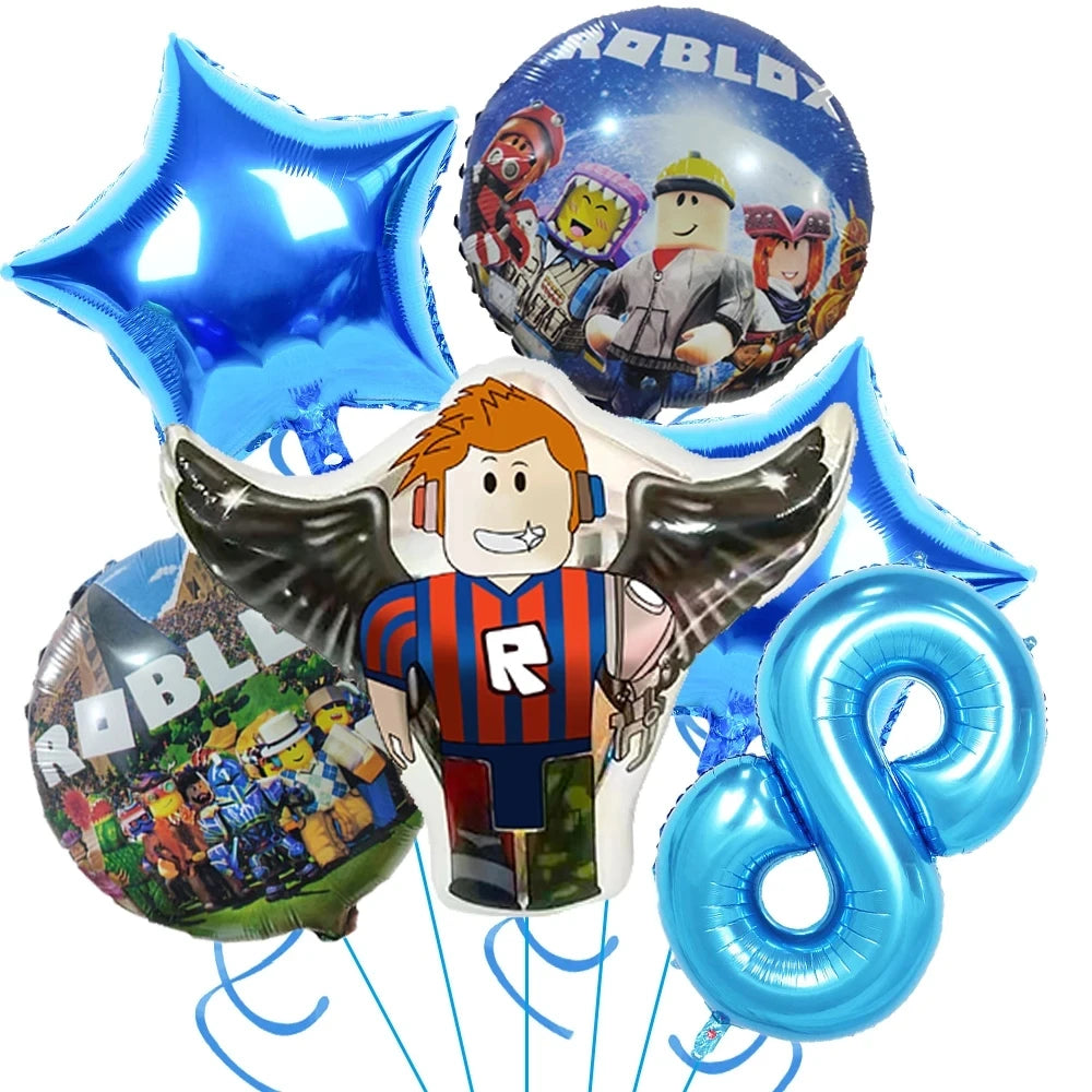 ROBLOX Birthday Foil Balloons Set Cartoon Party Decoration Supplies Baby Shower Favor Game Gift Number Balloon Boy Toy diy Good Vibrations