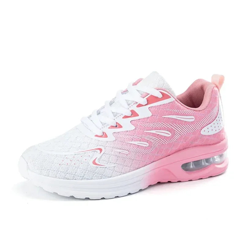 2025 Sports Shoes Women's Walking Shoes Comfortable and Fashionable Cushion Mesh Breathable Tennis Color Blocked Sports Shoes Good Vibrations