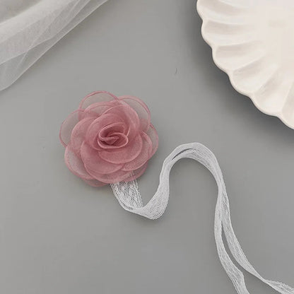 Girls Bridesmaid Wrist Flowers Pearl Ribbon Rose Bracelet for Wedding Prom Party Bride to Be Bridesmaid Gift Wedding Accessories Good Vibrations