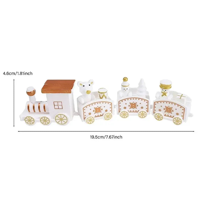 Christmas Train Painted Wooden Plastic  Mini Christmas Tree Train Christmas Decorations Festival Party Xmas Table Top Ornament Good Vibrations