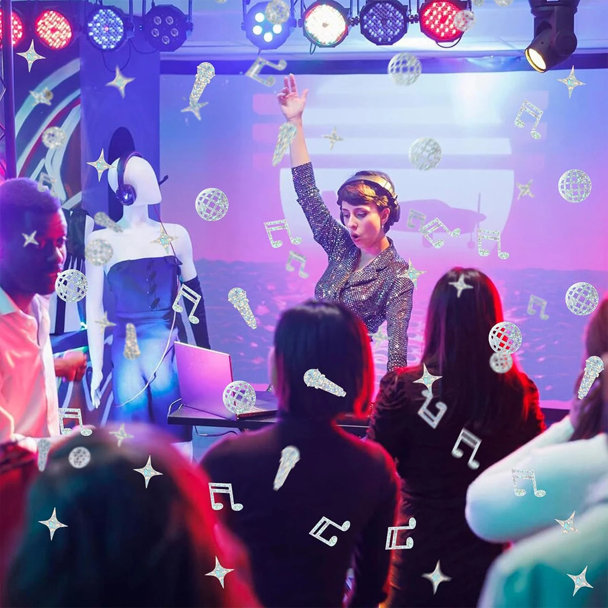 1 Set Disco-Themed Confetti & Glitter Disco Ball Party Decorations — Ideal for Disco, Birthday, and Music-Themed Parties Good Vibrations