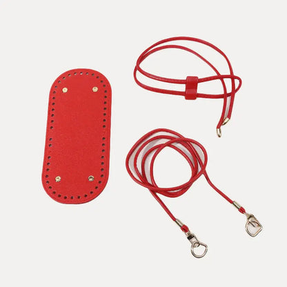 3Pcs DIY Purse Making Kit with Chain PU Leather Bucket Bag Base & Shoulder Strap Crochet Handbag Accessories ﻿ Good Vibrations
