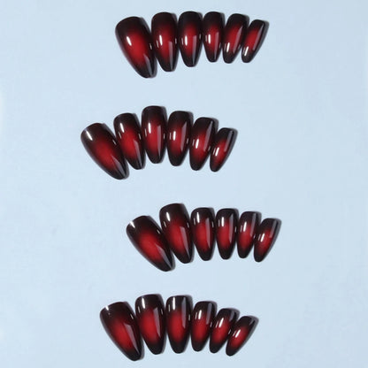 24PCS Halloween Fake Nails Black Water Droplet Shape With Pumpk in Acrylic Nails Press on Nails Gifts For Women And Girls Good Vibrations