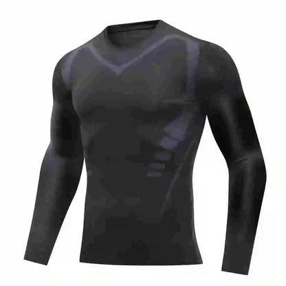 Men's tight warm long-sleeved trousers suit for autumn and winter men's fitness pants shirt running yoga athletes' sport Good Vibrations