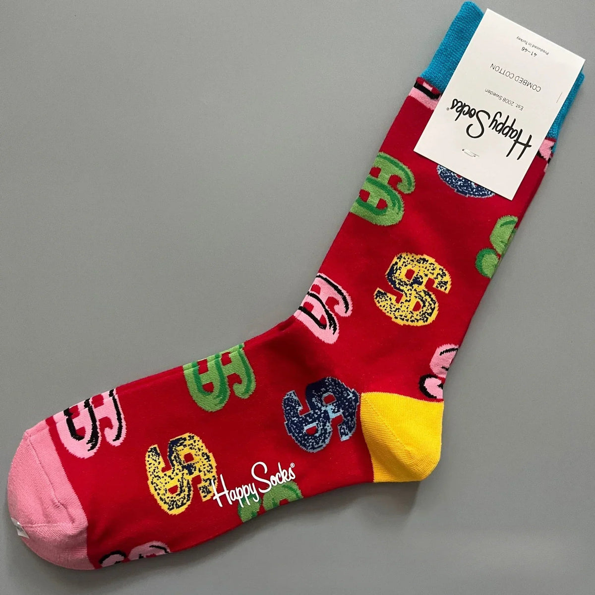 Cotton Happy Socks Men's Classic Crew Sock Shoe Size 10 - 13 Soft Good Vibrations