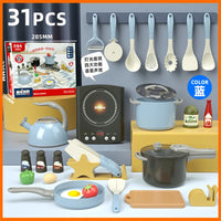 Toy Kitchen for Kids Cooking Utensils Children's Pretend Play Cutting Miniature Food Set Pot Pan Educational Unisex Novel Gift Good Vibrations