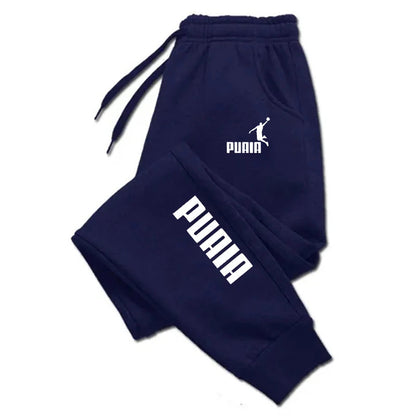 PUAIA Print Men's Pants Autumn/Winter New Sport Jogging Trousers Fitness Loose Fit Clothing Solid Color Outfit Streetwear Pants Good Vibrations