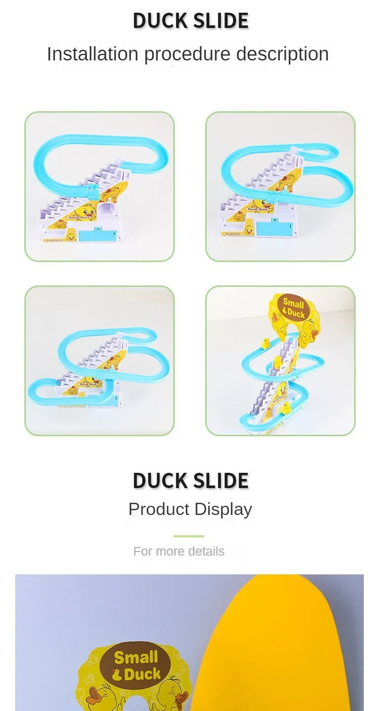 Children's ducklings climb stairs, cute ducks climb stairs, baby electric singing toys, duck slides Good Vibrations