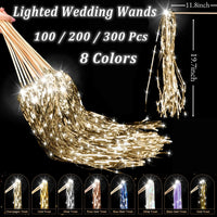 24-150Pcs Lighted Wedding Wands LED Tinsel Wedding Wands Light up Wedding Streamers for Wedding Send off Exits Party Favors Good Vibrations