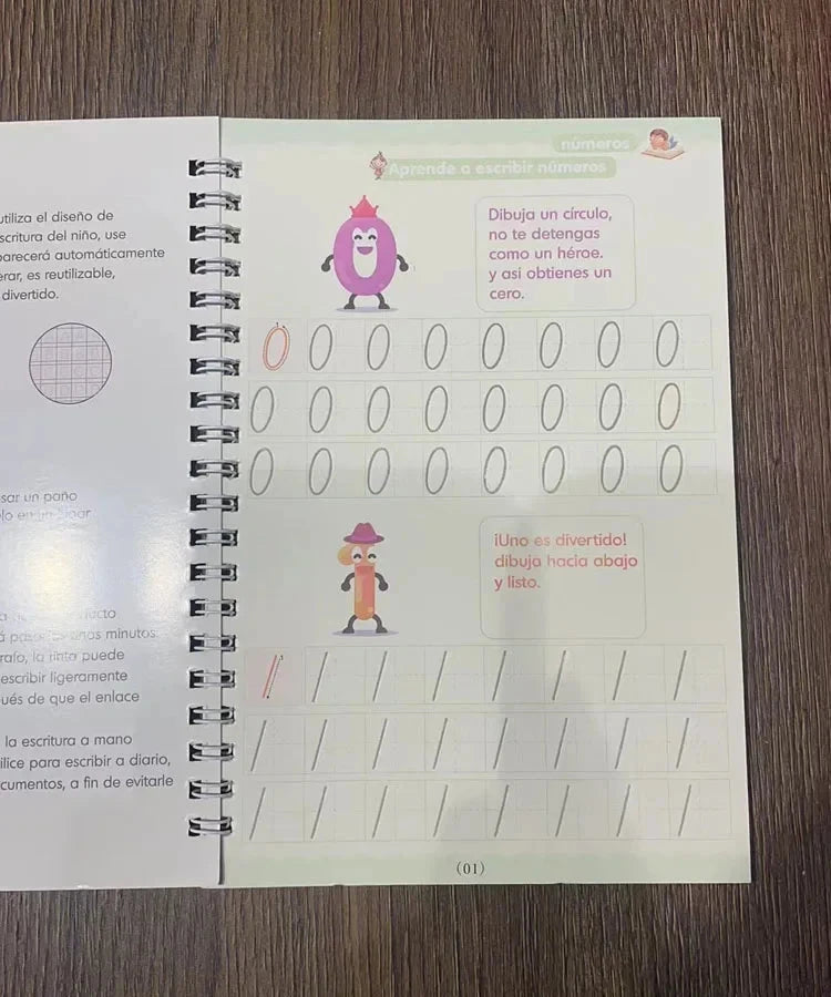 4 Books Montessori SANK English Magic Copybook Reusable Writing Practice 3D Calligraphy Book Wipe-free Education Books Good Vibrations