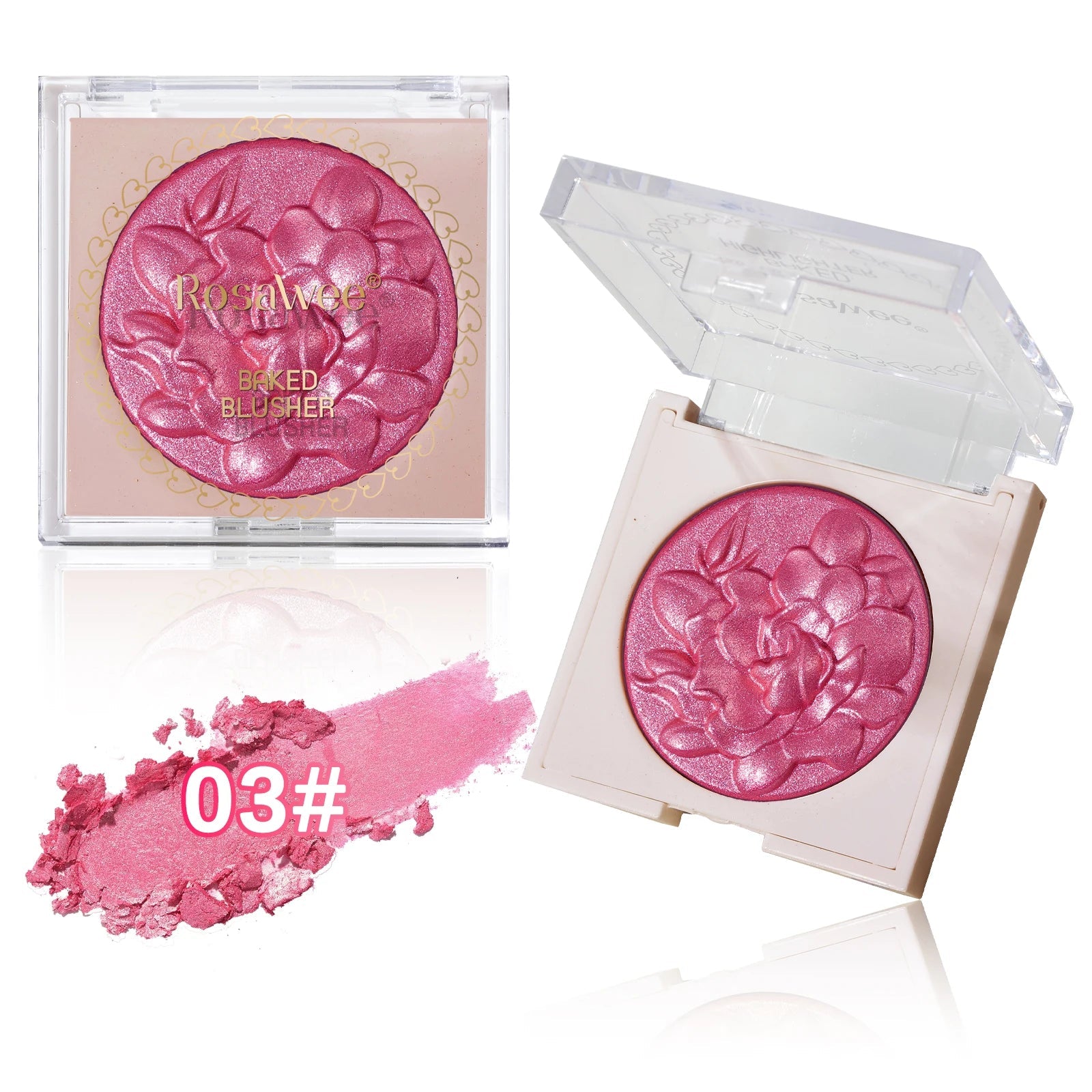 Pearlescent Shimmer Blush Powder, Single-color Blush, Fine Powder, Improves Skin Tone, Blush Without Flying Powder Good Vibrations