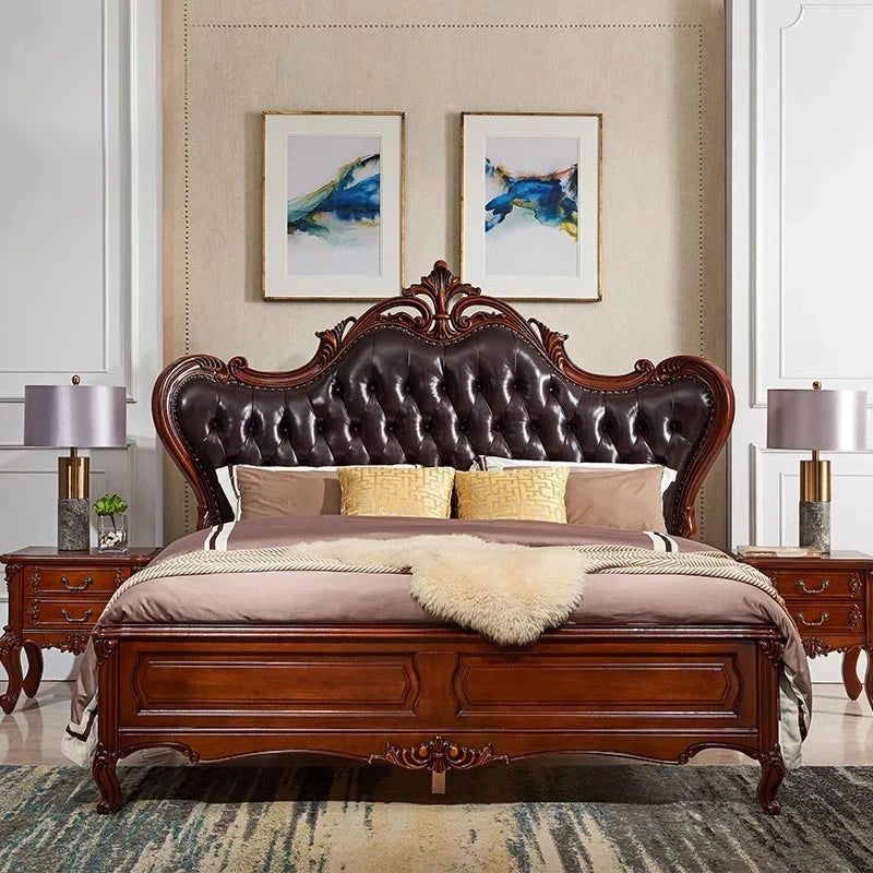 King Size Bedroom Bed European Aesthetic Storage Double Bed Modern Wood Camas De Matrimonio Dormitorio Luxury Furniture Good Vibrations