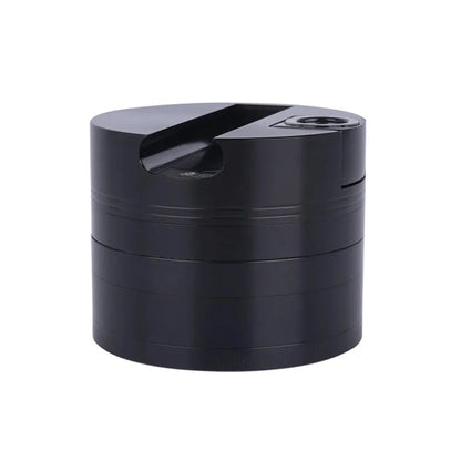 75mm zinc alloy herbal grinder, 5-layer tobacco crusher with groove design, frosted metal finish.