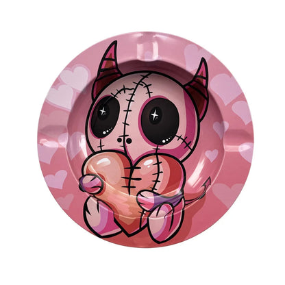 Round Cigarette Ashtray Tobacco Herb Metal Rolling Tray Smoking Accessories Bar Cigar Creative Personality Men's Gadgets Good Vibrations Adult Super Store