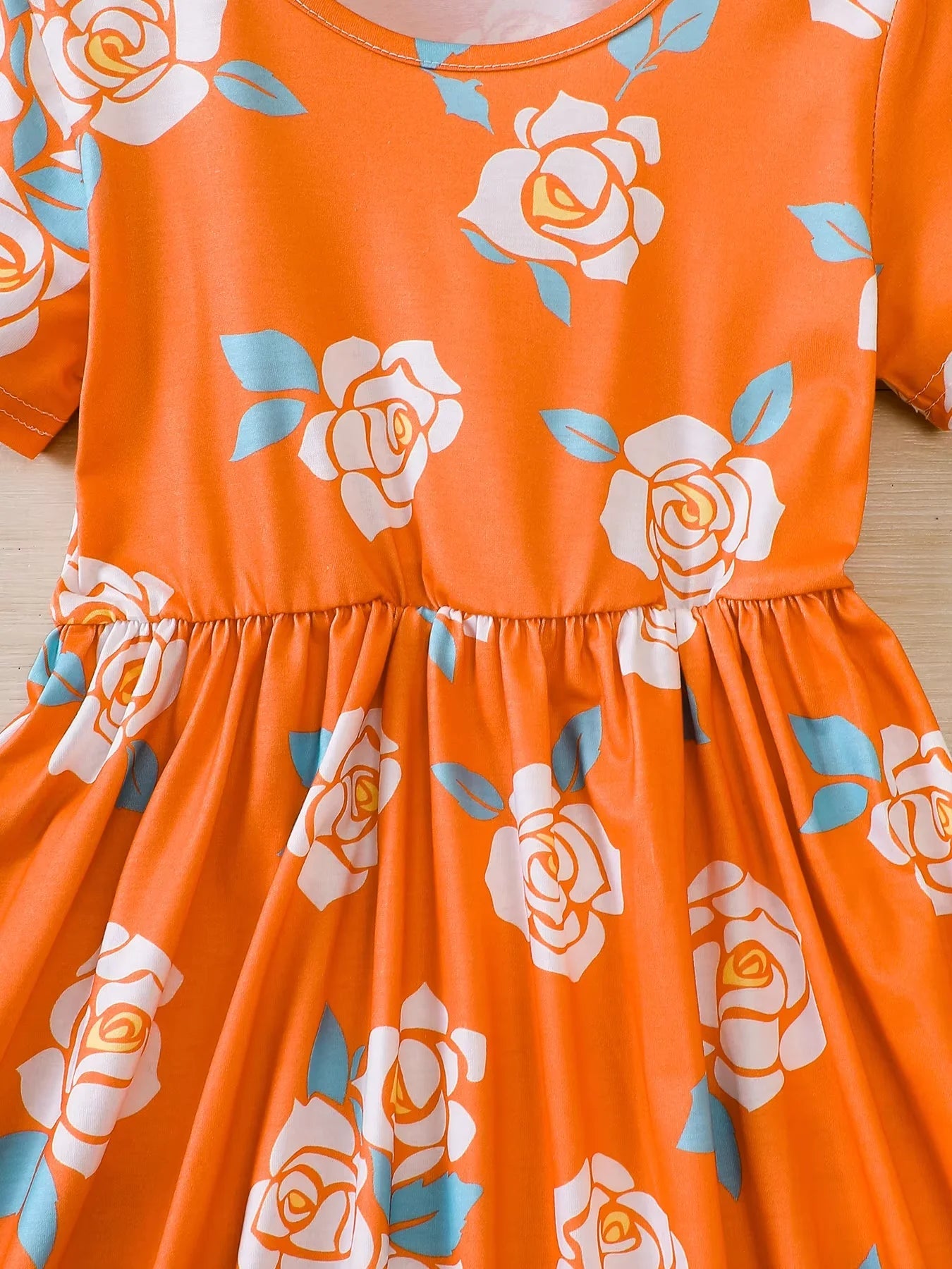 Girls' dress, children's clothing, summer casual dress, lightweight and breathable, suitable for girls aged 4 to 12. Good Vibrations