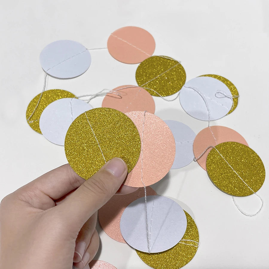 Birthday themed decoration supplies, including 1pc Happy Birthday banner, 1pc round pink flower, pink girl themed birthday party Good Vibrations
