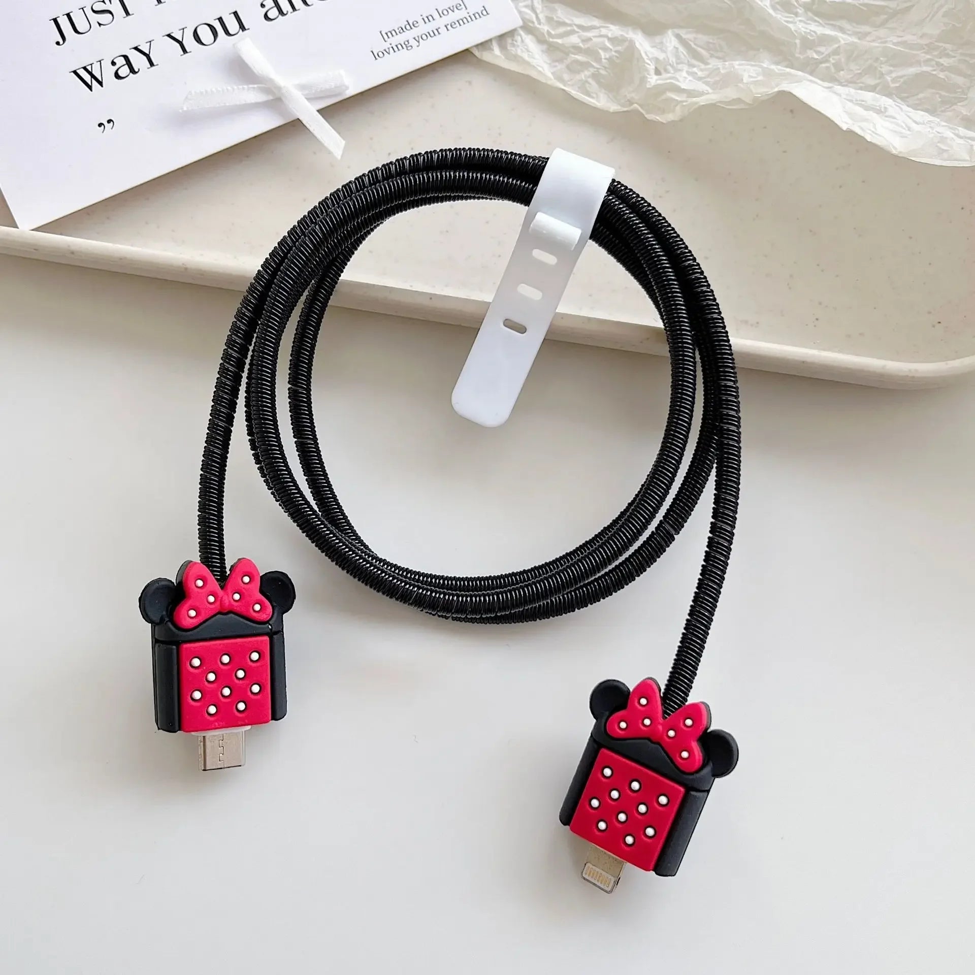 New Cartoon Charger Cable Protector for IPhone 15 14 13 12 18W 20W Charger Protection Cover Stitch Data Line Winder Protective Good Vibrations