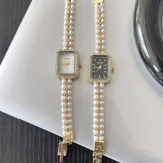 Pearl Studded Strap Women Watch Luxury Ladies Gift Bracelet Watch Fashion Quartz Wristwatches Dropshipping Relojes Para Mujer Good Vibrations