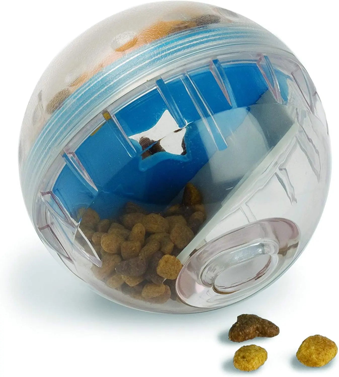 IQ Treat Ball Dog Treat Dispenser Toy Ball Interactive Dog Toy - 4" Dog Food Toy Stimulation, Slow Feeder Good Vibrations