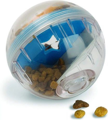 IQ Treat Ball Dog Treat Dispenser Toy Ball Interactive Dog Toy - 4" Dog Food Toy Stimulation, Slow Feeder Good Vibrations