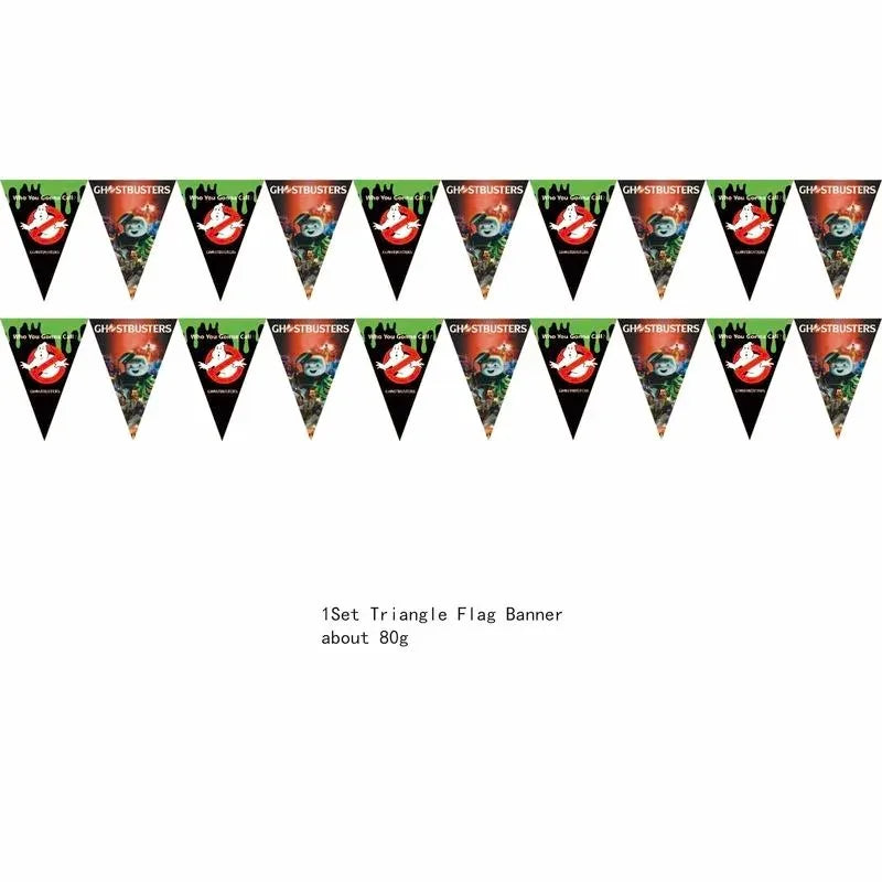 Ghostbuster Balloon Cake Topper Birthday Party Decorations Disposable Tableware Cups Plates Banners Baby Shower Supplies Toy Good Vibrations