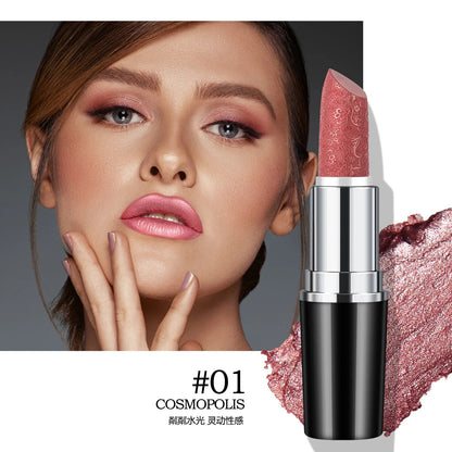 Makeup Non-sticky Non-fading Lipstick Pearlescent Long-lasting Moisturizing Fine Glitter Lip Gloss Hydrating Waterproof Lips Hot Good Vibrations