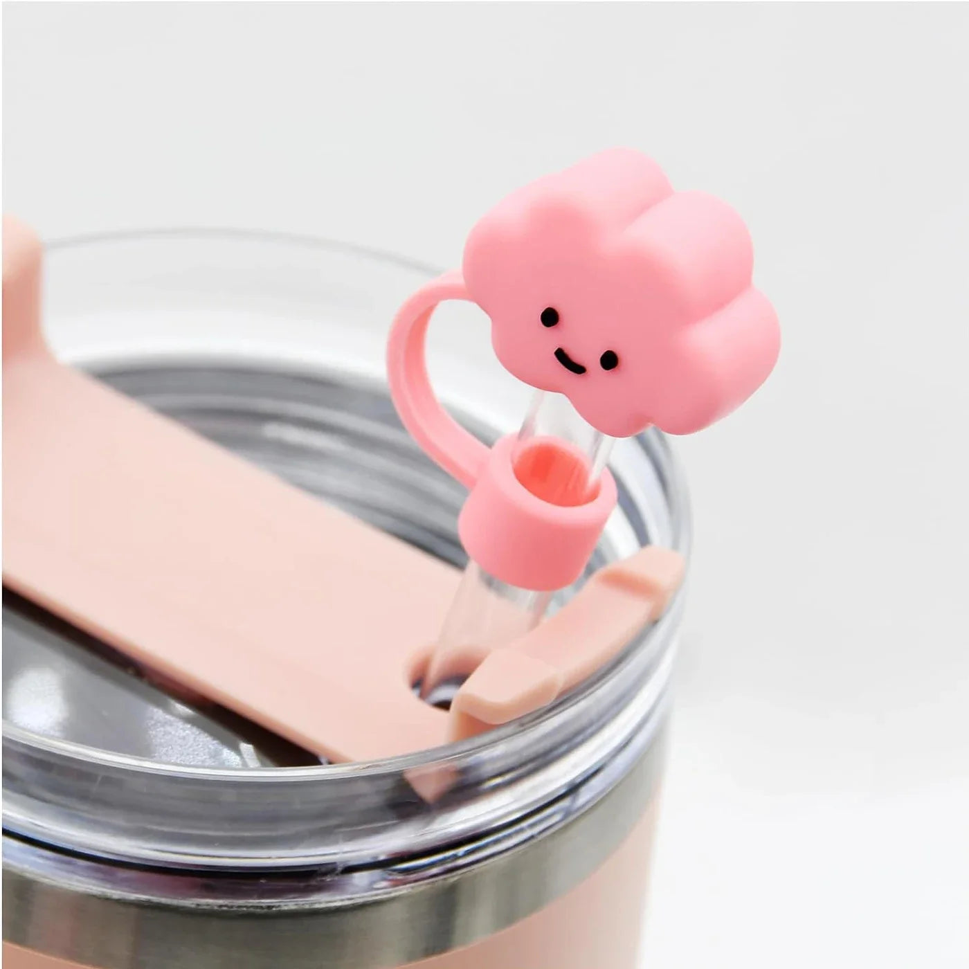 6Pcs Straw Cover Cap for Stanley Cup Straw Topper Compatible for 30&40 Oz Tumbler 10mm Dust-Proof Reusable Cute Straw Tips Lids Good Vibrations