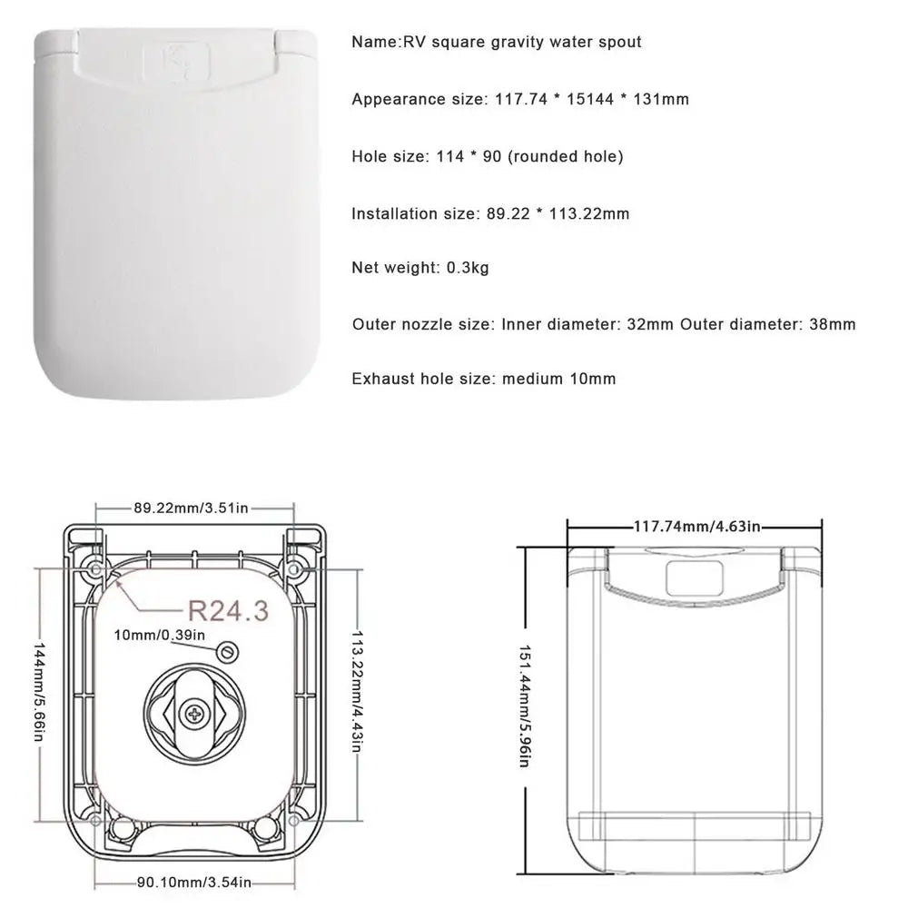 Camper Gravity Water Inlet With Magnetic Cover RV Fresh Water Fill Hatch Inlet Filter Lockable RV Water Inlet Cover Trailer Tank Good Vibrations