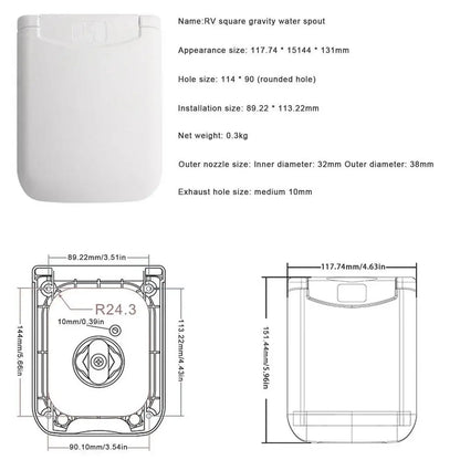 Camper Gravity Water Inlet With Magnetic Cover RV Fresh Water Fill Hatch Inlet Filter Lockable RV Water Inlet Cover Trailer Tank Good Vibrations
