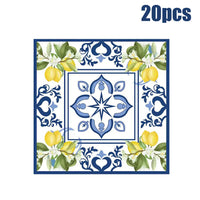 New Blue And White Porcelain Lemon Birthday party Elegant Disposable Tableware Disposable Plates Cups Wedding Adult evjf Party Good Vibrations