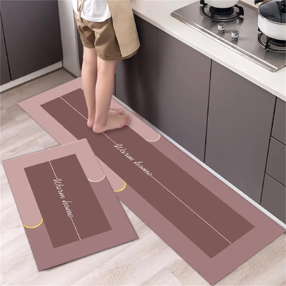 Soft Washable Non-Slip Kitchen Floor Mat for Bedroom Living Room Hallway Bathroom Entrance Long Bedside Carpet Good Vibrations