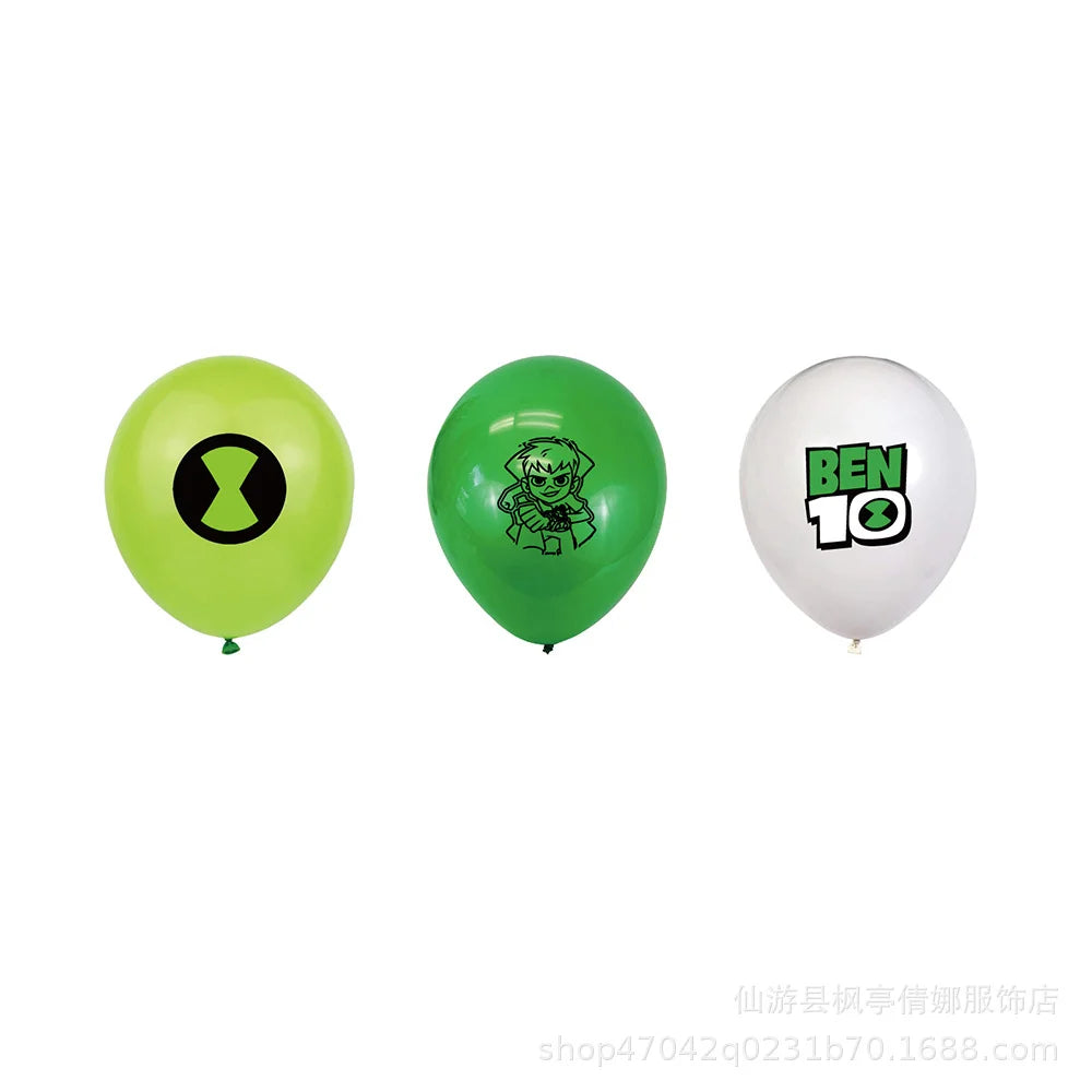 Cartoon Ben-10 Birthday Party Decoration Balloons Favor Set Banner Cake Toppers Baby Shower Boys Gift Party Supplies Photo Prop Good Vibrations