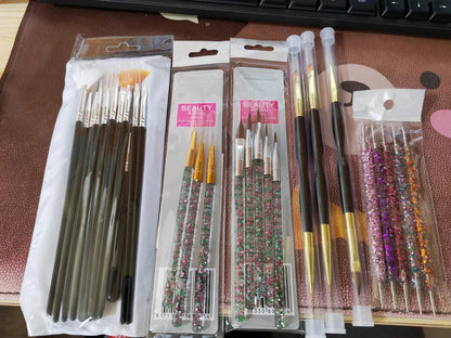 6/31PCS Nail Art Brush Set Detailing Carving Dotting Dual-Head Brushes for Acrylic UV Gel Polish Manicure Tools Good Vibrations