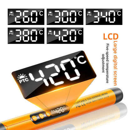 USB digital display soldering iron Type C interface mini soldering iron set 260-420 ℃ five temperature switching Good Vibrations